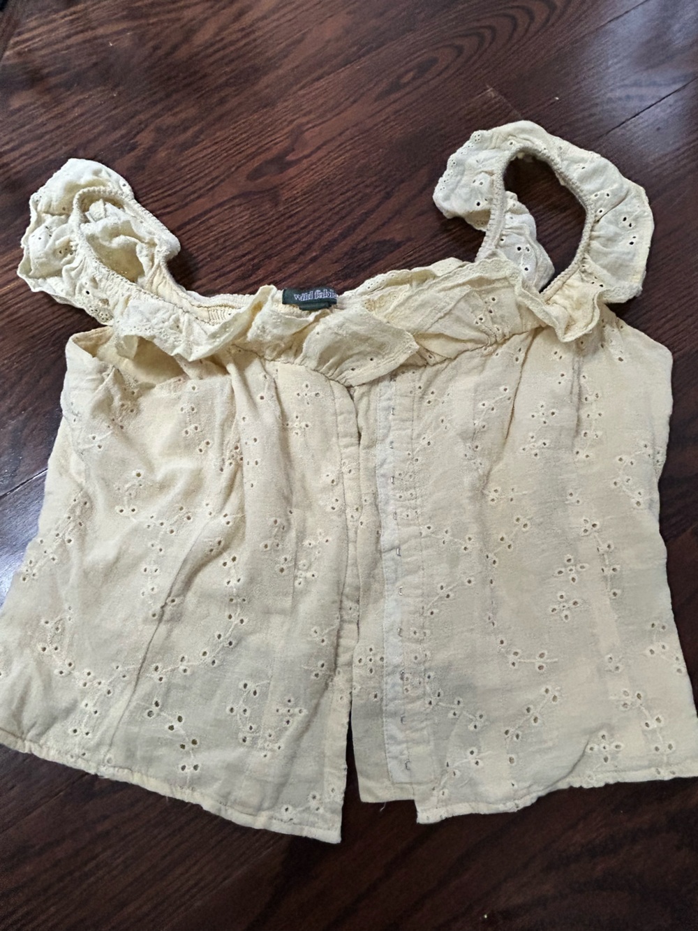 Girls' Eyelet Ruffle Strap Dress - Yellow